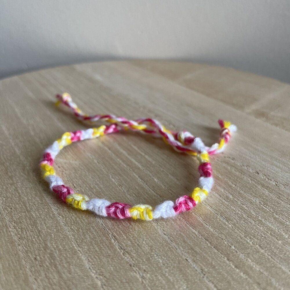 Sandra Bracelet, anklet, trendy, comfortable, tie, embroidery thread, woven, gif